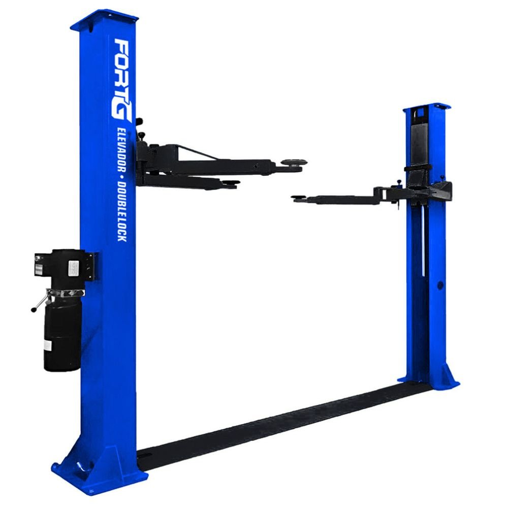 Elevador Hidráulico 04 Toneladas Double Lock Azul com Parabolts FORTGPRO-FG1001L