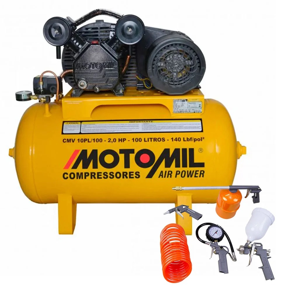 CMV-10/100A - Compressor 10 PES 100 LTS Air Power Mono 220V Moto Mil